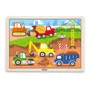 Puzzle in cadru de lemn Viga Toys Vehicule de contructii, 24 elemente foto