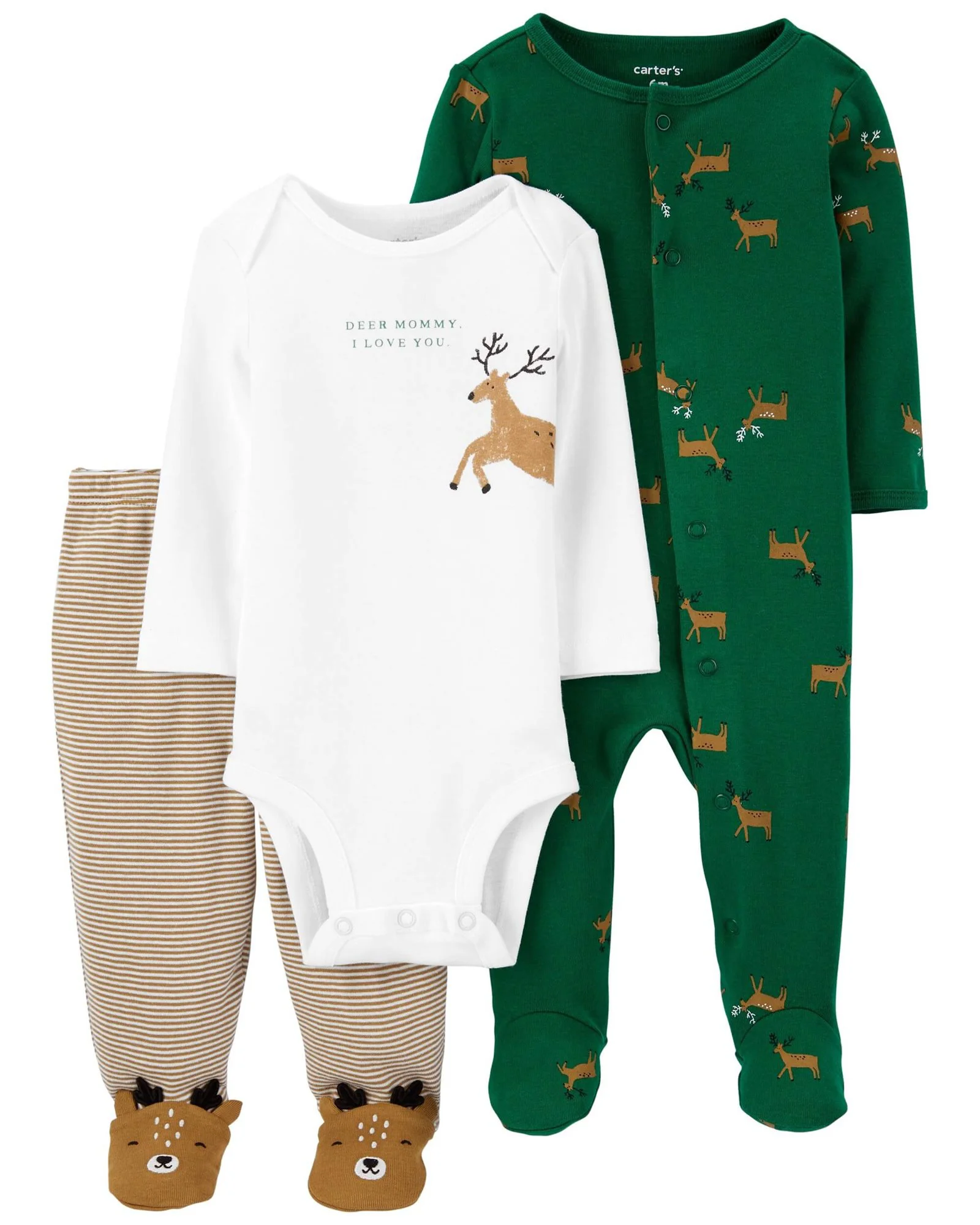 Carter's Set 3 piese Pantaloni, body si pijama Cerb foto