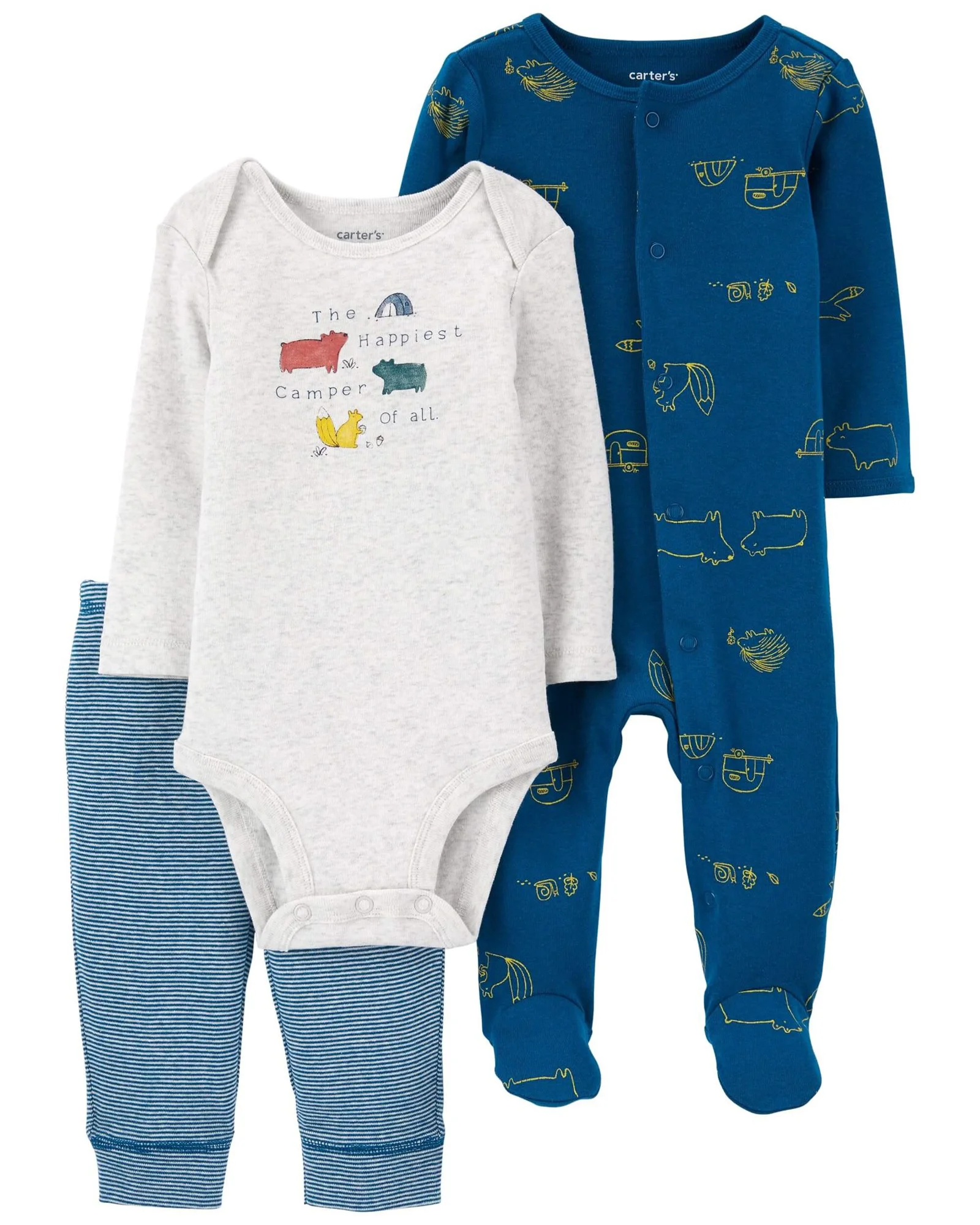 Carter's Set 3 piese Pantaloni, body si pijama Camping foto