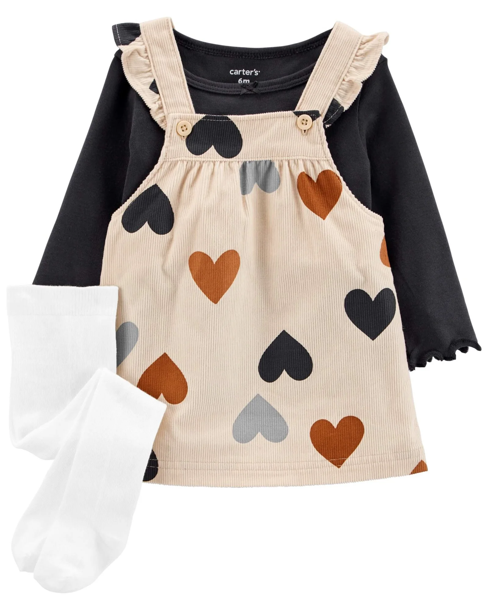 Carter's Set 3 piese Sarafan, bluza si ciorapei Inimioare foto