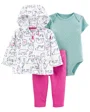 Carter's Set 3 piese Hanorac, body si pantaloni Urs polar