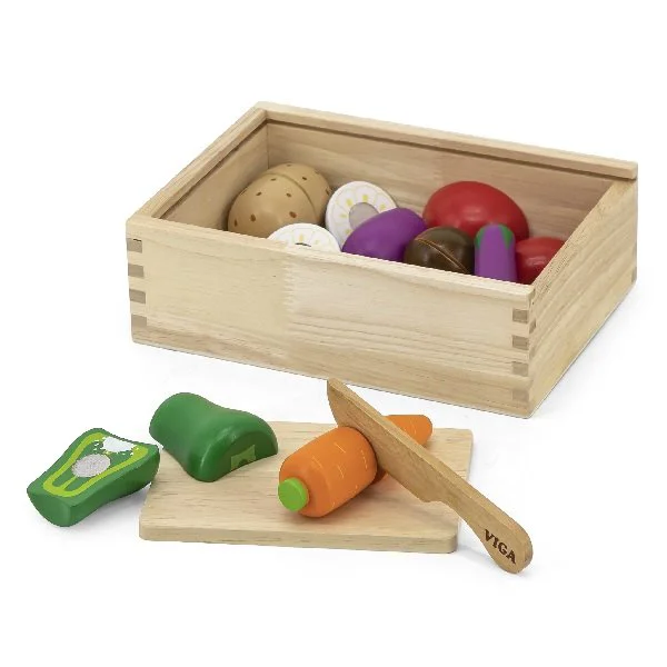 Lada cu legume de feliat din lemn Viga Toys foto