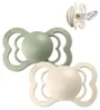 Set suzete ortodontice din silicon BIBS Couture Ivory & Sage (0-6 luni), 2 buc. foto