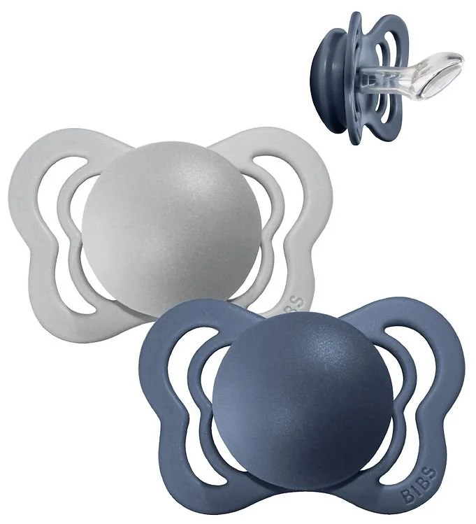 Set suzete ortodontice din silicon BIBS Couture Cloud & Steel Blue (0-6 luni), 2 buc. foto