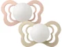 Набор ортодонтических силиконовых пустышек BIBS Couture Blush Glow & Vanilla Glow (0-6 мес.), 2 шт. foto