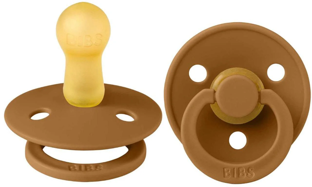 Пустышка латексная BIBS Caramel круглая (0-6 мес.)