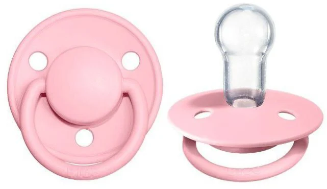 Suzeta rotunda BIBS De Lux Baby Pink din silicon (0-36 luni) foto