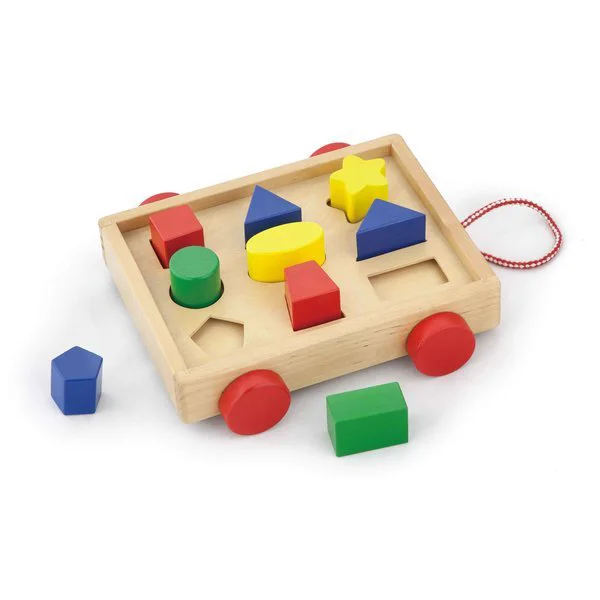 Carucior sortator de forme geometrice din lemn Viga Toys foto