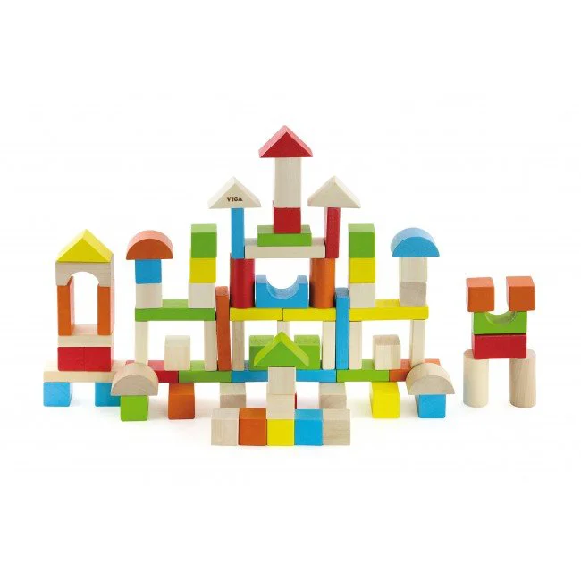 image for Деревянныи набор строительных кубиков Viga Toys, 80 шт, 2.5 см foto