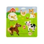 Puzzle in cadru din lemn Viga Toys Ferma cu animale, 9 piese