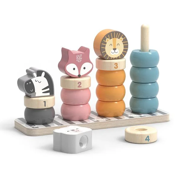 Sortator din lemn Viga Toys Animale din blocuri foto