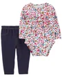 Carter's Set 2 piese Body floral si pantaloni foto
