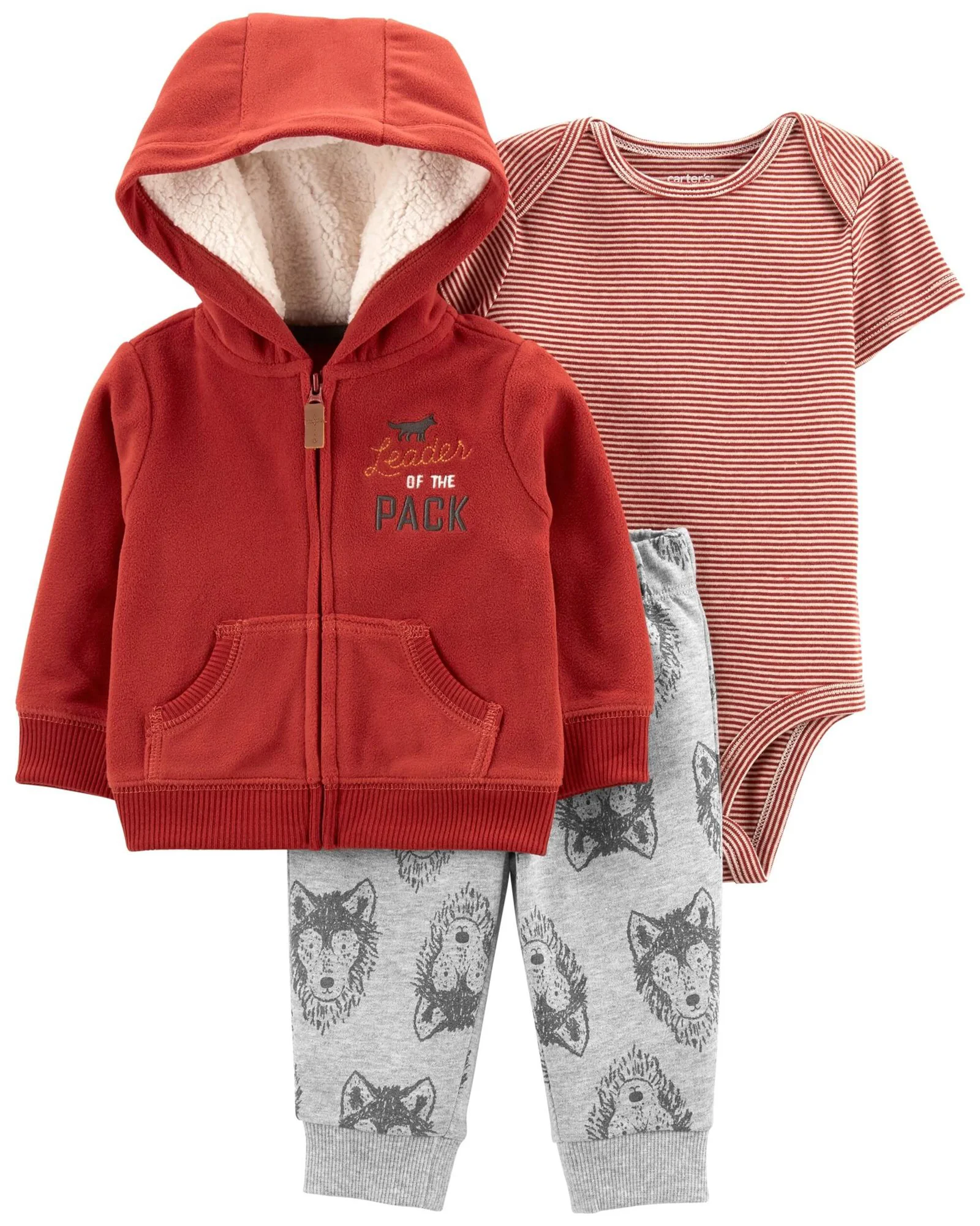 Carter's Set 3 piese Hanorac, body si pantaloni Lup foto