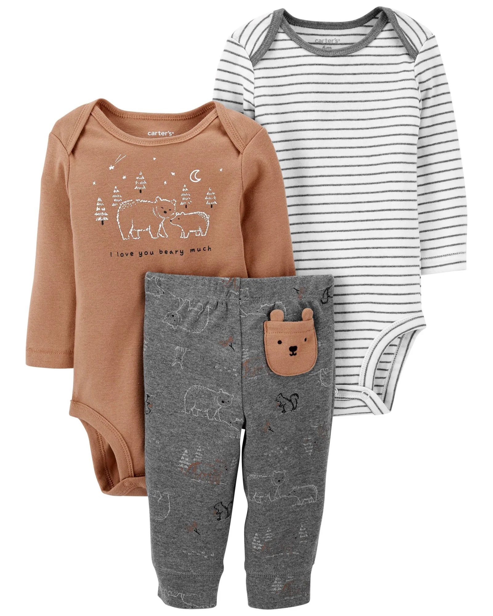 Carter's Set 3 piese Pantaloni si 2 body Ursulet foto