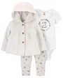 Carter's Set 3 piese Cardigan, body si pantaloni Flori foto