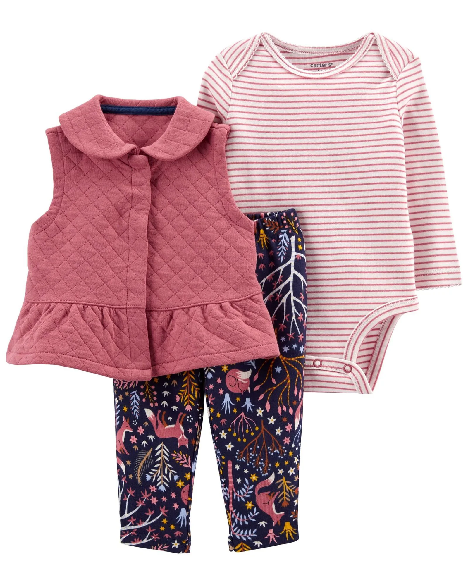 Carter's Set 3 piese Vesta, body si pantaloni Vulpe foto