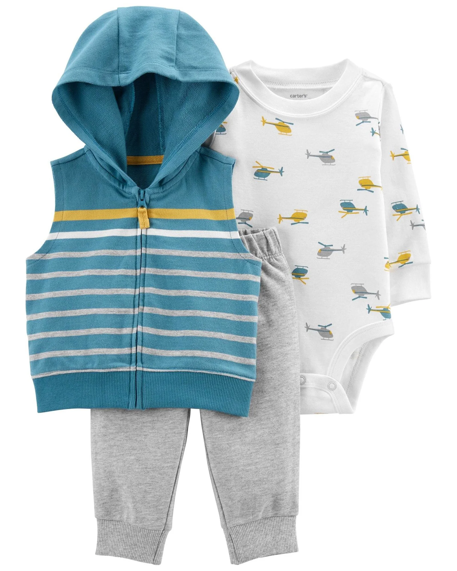 Carter's Set 3 piese Vesta, body si pantaloni Elicopter foto