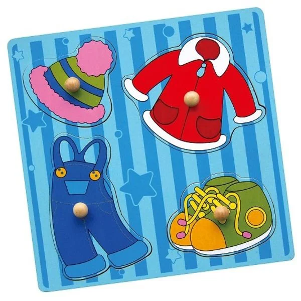 Puzzle cu maner in cadru de lemn Viga Toys foto