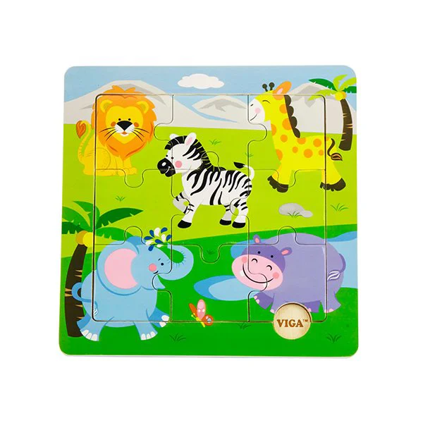 image for Деревянный пазл Viga Toys Сафари, 9 элементов foto