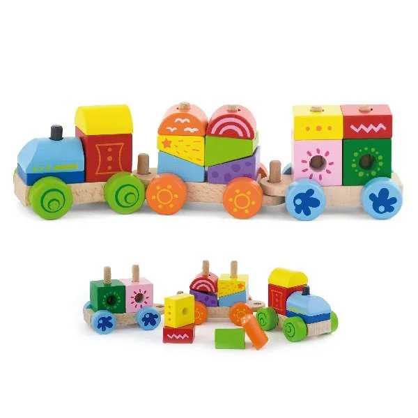 Trenulet constructor din lemn Viga Toys foto