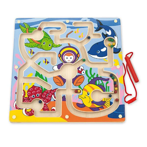 image for Labirint magnetic din lemn Viga Toys Lumea subacvatica foto