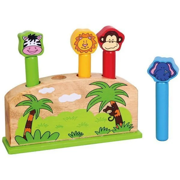 Jucarie Pop Up din lemn Viga Toys Animale foto