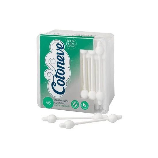 Betisoare din vata cu protectie Cotoneve biodegradabile, 56 buc.