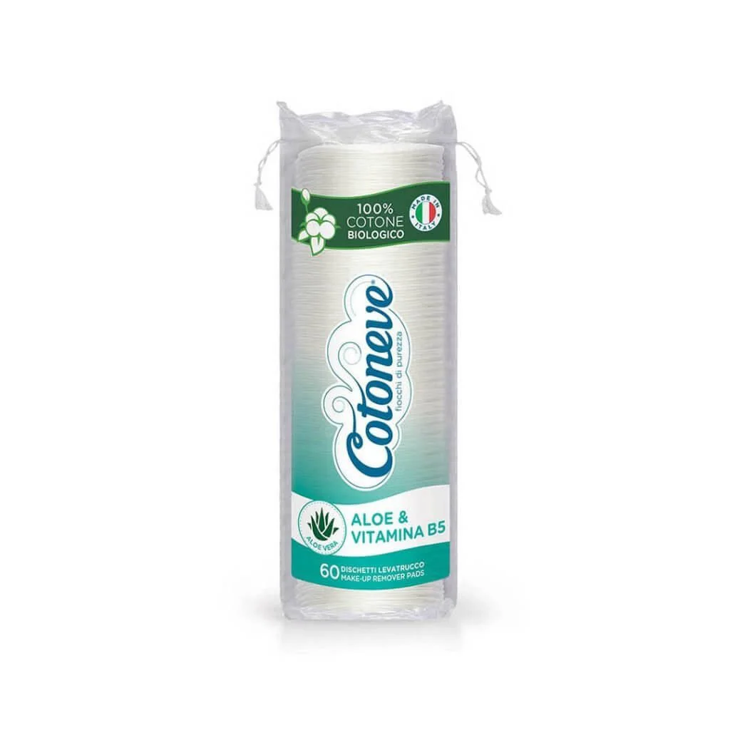 Discuri din bumbac Cotoneve cu Aloe si vitamina B5, 60 buc.