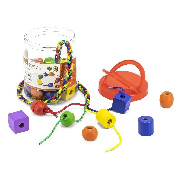 Margele de sortat Viga Toys in cutie din plastic, 30 buc. foto