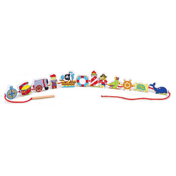 image for Jucarie educativa cu siret din lemn Viga Toys Piratul foto