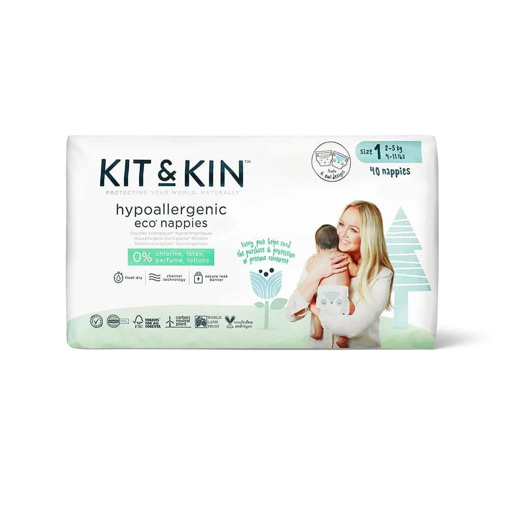 Подгузники эко гипоаллергенные Kit&Kin 1 (2-5 кг), 38 шт.