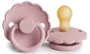 Suzeta rotunda din latex FRIGG Daisy Baby Pink (6-18 luni)
