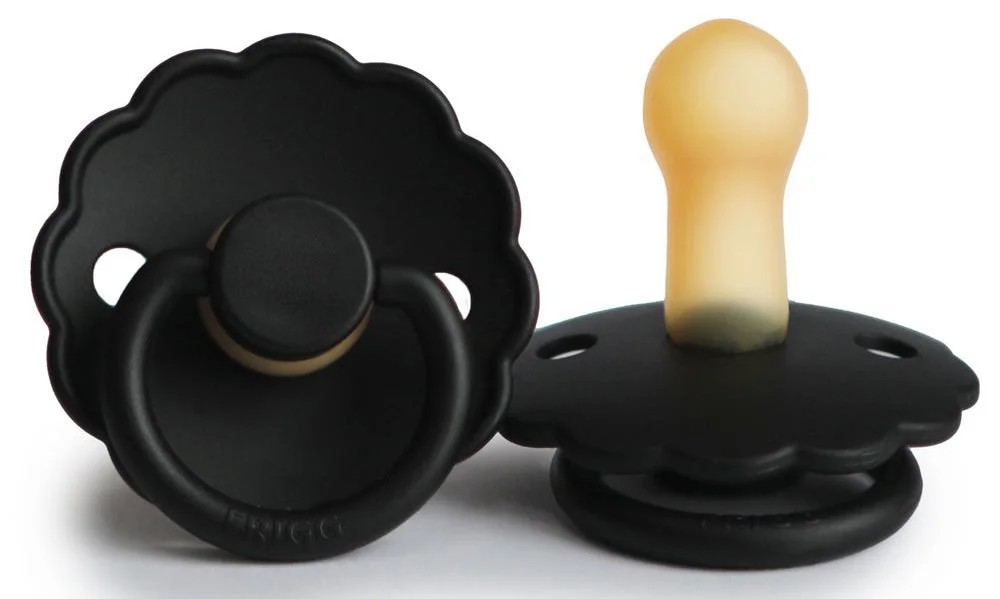 Suzeta rotunda din latex FRIGG Daisy Jet Black (6-18 luni) foto