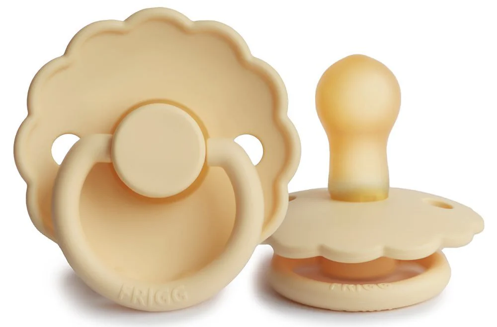 Suzeta rotunda din latex FRIGG Daisy Pale Daffodil (6-18 luni) foto