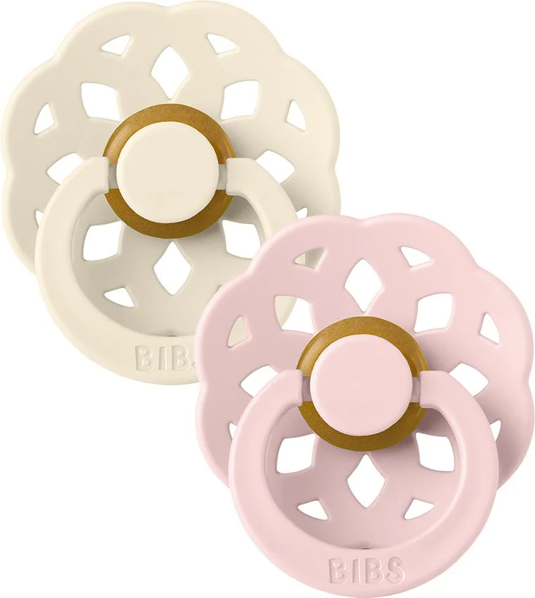 image for Набор из 2-х круглых латексных пустышек BIBS Boheme Ivory/Blossom (0-6 мес.) foto