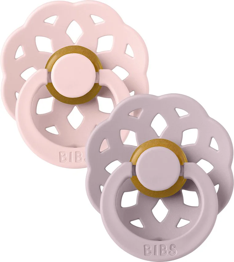 image for Set 2 suzete rotunde din latex BIBS Boheme Blossom/Dusty Lilac (0-6 luni) foto