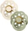 Набор из 2 круглых латексных пустышек BIBS Boheme Ivory/Sage (6-18 мес.)