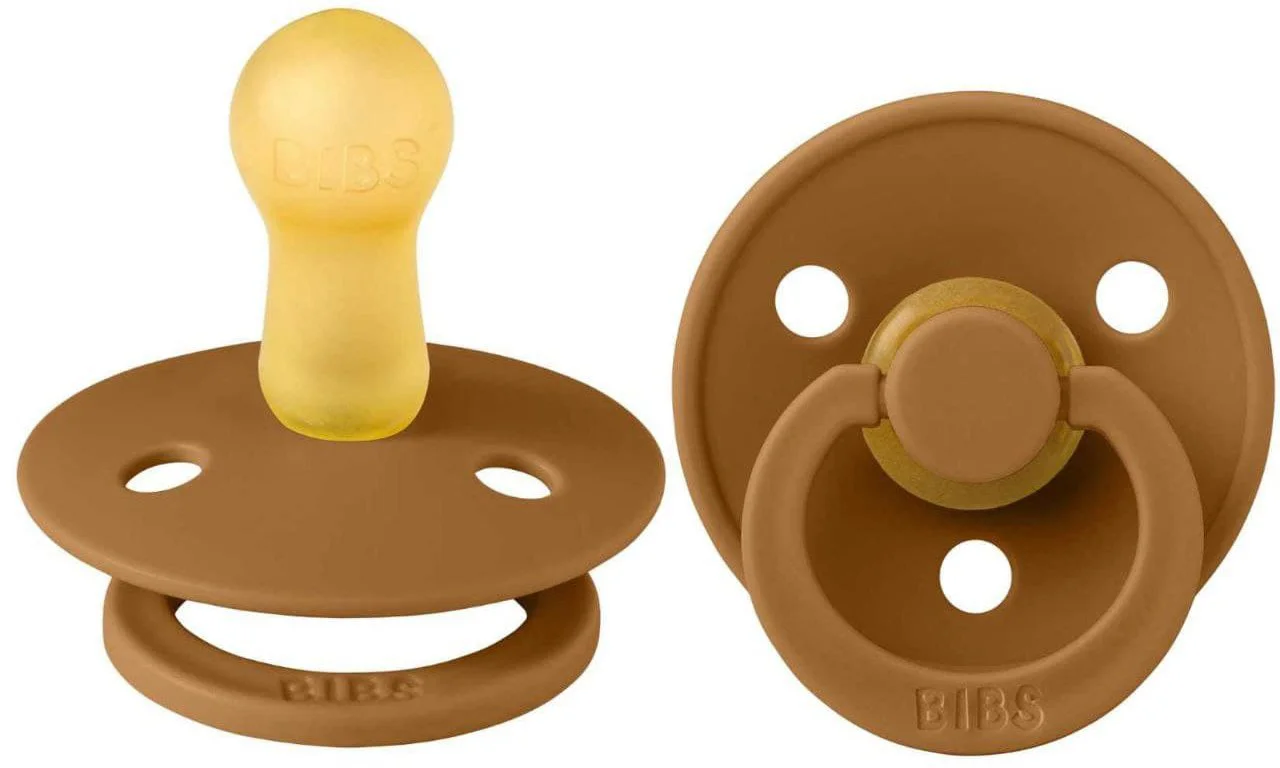Suzeta rotunda BIBS Caramel din latex (6-18 luni) foto
