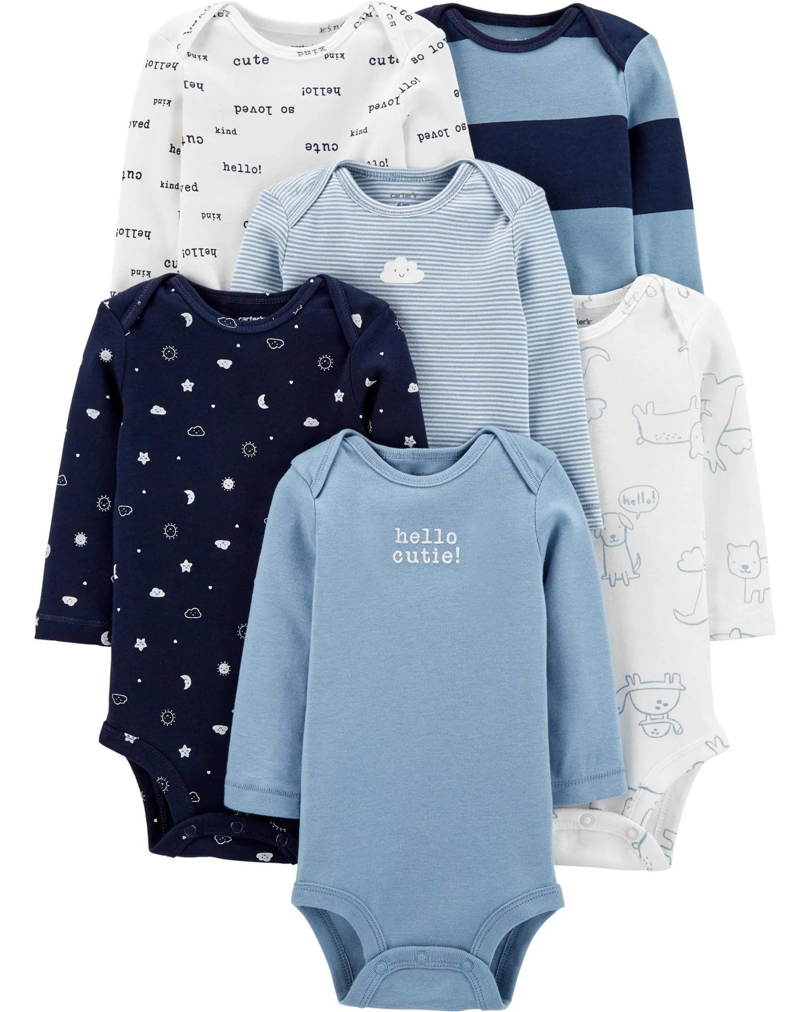 Carter's Set 6 piese body albastru foto