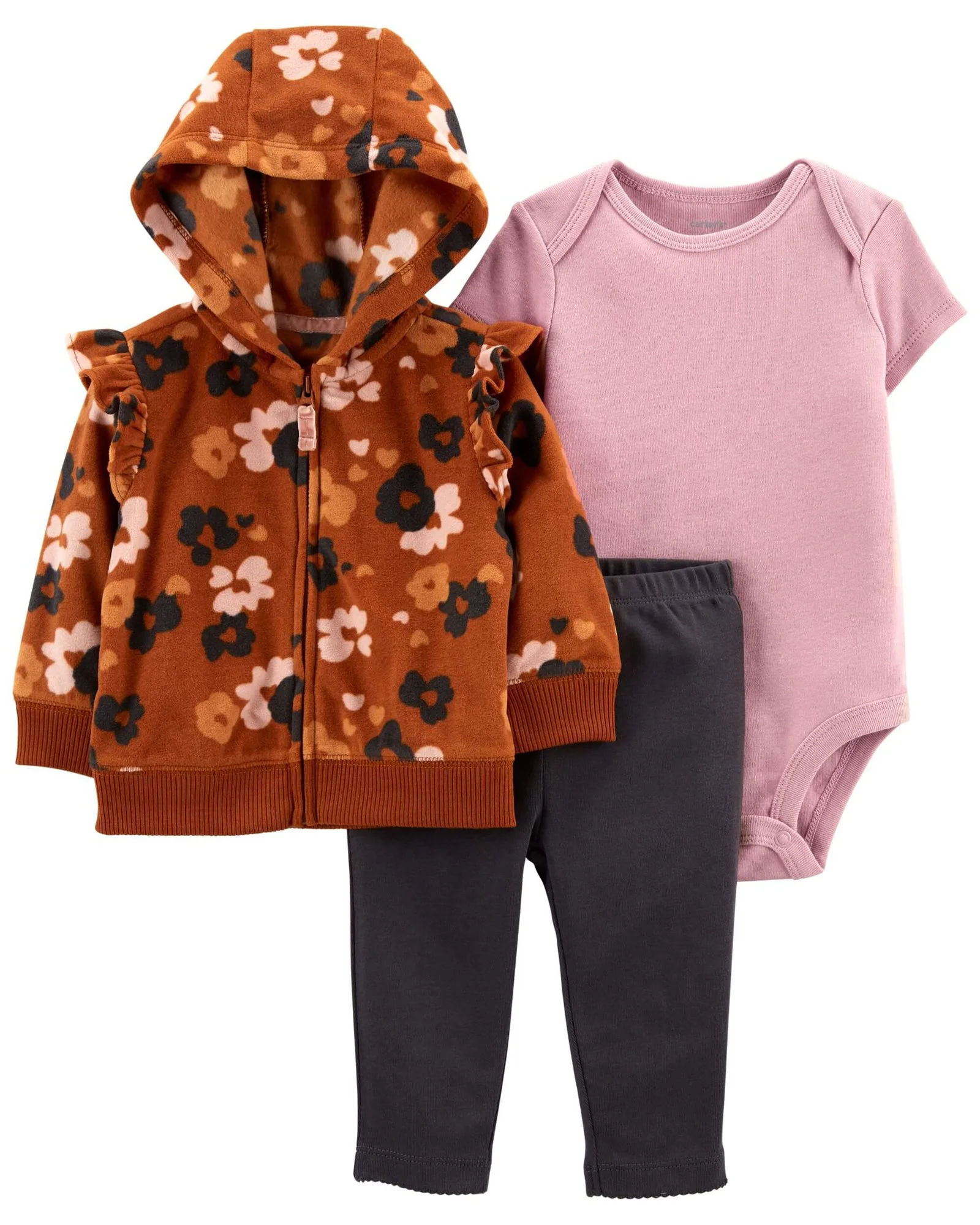 Carter's Set 3 piese Hanorac, body si pantaloni Flori foto