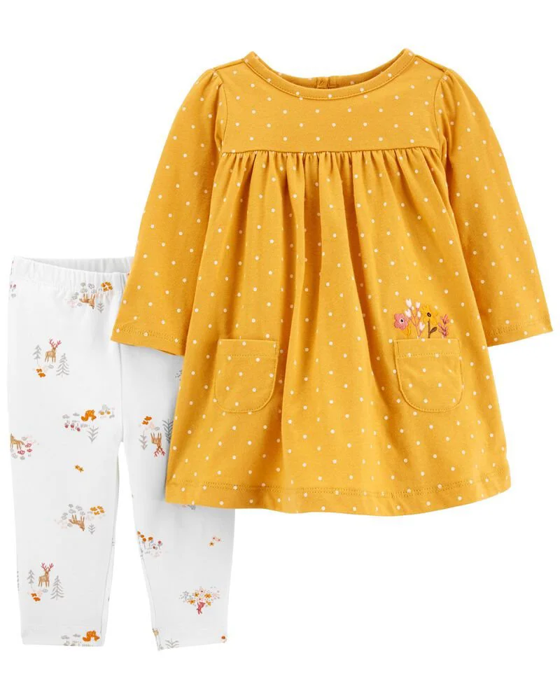 Carter's Set 2 piese Rochita cu buline si pantaloni foto