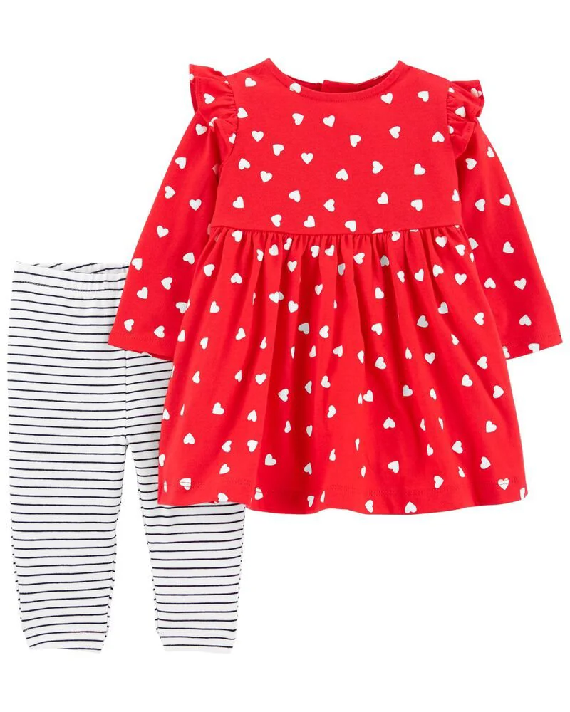 Carter's Set 2 piese Rochita si pantaloni Inimioare foto