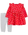 Carter's Set 2 piese Rochita si pantaloni Inimioare foto
