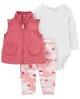 Carter's Set 3 piese Vesta, body si pantaloni Inimioare foto
