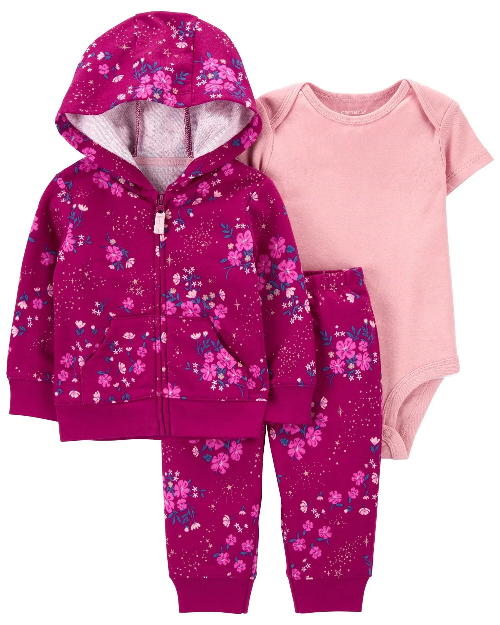 Carter's Set 3 piese Hanorac, body si pantaloni Flori foto