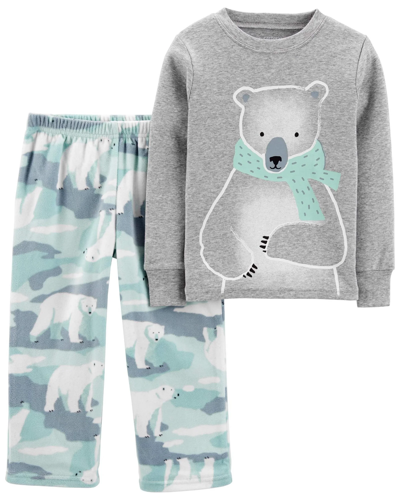 Carter's Set 2 piese Pijama bumbac si fleece Urs Polar foto