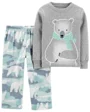 Carter's Set 2 piese Pijama bumbac si fleece Urs Polar foto