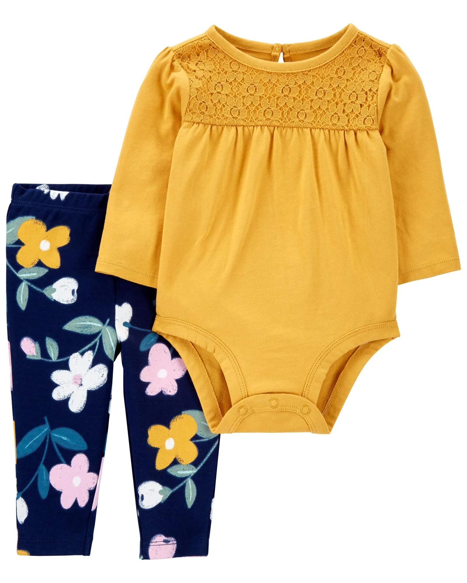 Carter's Set 2 piese Body si pantaloni Flori