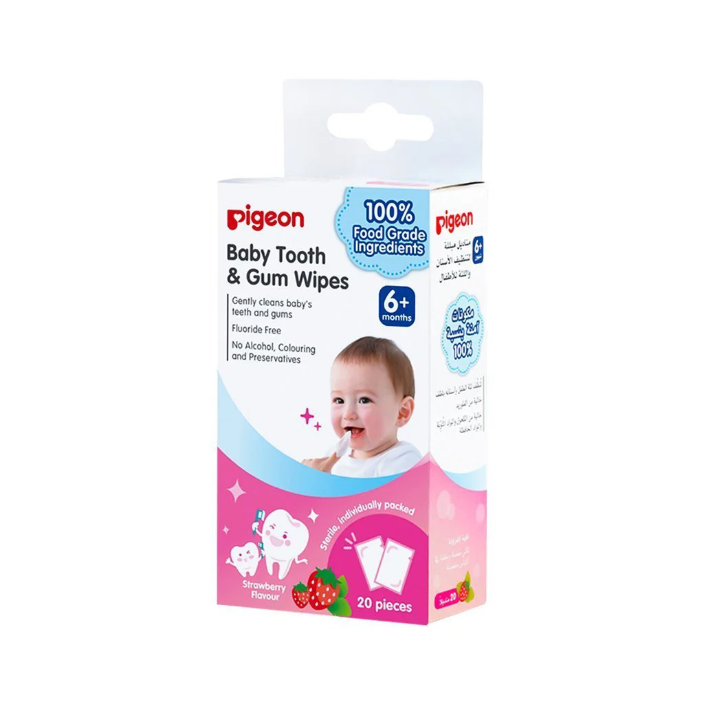 Servetele pentru dinti Pigeon cu aroma de capsuna (6+ luni), 20 buc. foto