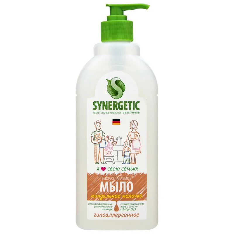 Sapun lichid biodegradabil Synergetic cu migdale, 500 ml foto